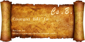 Csurgai Béla névjegykártya