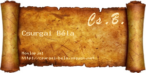 Csurgai Béla névjegykártya
