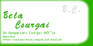bela csurgai business card